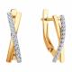 Золотые серьги Diamant 51-120-02565-1 с фианитом