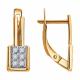 Золотые серьги Diamant 51-120-02661-1 с фианитом