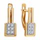 Золотые серьги Diamant 51-120-02661-1 с фианитом