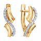 Золотые серьги Diamant 51-120-03007-1 с фианитом