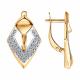 Золотые серьги Diamant 51-120-03154-1 с фианитом