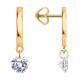 Золотые серьги Diamant 51-122-00487-1 с фианитом