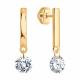 Золотые серьги Diamant 51-122-00487-1 с фианитом