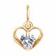Золотая подвеска Diamant 51-130-03021-1 с фианитом