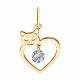 Золотая подвеска Diamant 51-130-03175-1 с фианитом