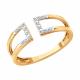 Золотое кольцо Diamant 51-210-00450-1 с бриллиантом
