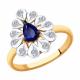 Золотое кольцо Diamant 51-210-00598-1 с бриллиантом и сапфиром