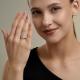 Золотое кольцо Diamant 51-210-00909-1 с бриллиантом и чёрным бриллиантом