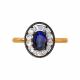 Золотое кольцо Diamant 51-210-01023-1 с бриллиантом и сапфиром