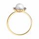 Золотое кольцо Diamant 51-210-02021-1 с бриллиантом и жемчугом