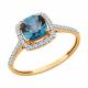 Золотое кольцо Diamant 51-210-02348-1 с бриллиантом и александритом