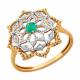 Золотое кольцо Diamant 51-210-02410-1 с бриллиантом и изумрудом