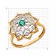 Золотое кольцо Diamant 51-210-02410-1 с бриллиантом и изумрудом