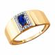 Золотое кольцо Diamant 51-210-02677-1 с бриллиантом и сапфиром