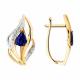 Золотые серьги Diamant 51-220-00267-1 с бриллиантом и сапфировым корундом
