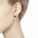 Золотые серьги Diamant 51-220-00267-1 с бриллиантом и сапфировым корундом