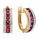 Золотые серьги Diamant 51-220-01064-1 с бриллиантом и рубином