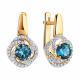 Золотые серьги Diamant 51-220-02338-1 с бриллиантом и александритом