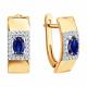 Золотые серьги Diamant 51-220-02677-1 с бриллиантом и сапфиром