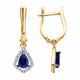 Золотые серьги Diamant 51-221-00850-1 с бриллиантом и сапфиром