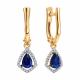 Золотые серьги Diamant 51-221-00850-1 с бриллиантом и сапфиром