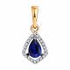 Золотая подвеска Diamant 51-230-00850-1 с бриллиантом и сапфиром