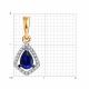 Золотая подвеска Diamant 51-230-00850-1 с бриллиантом и сапфиром
