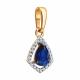 Золотая подвеска Diamant 51-230-00850-1 с бриллиантом и сапфиром