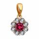 Золотая подвеска Diamant 51-230-01817-3 с бриллиантом и рубином