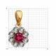 Золотая подвеска Diamant 51-230-01817-3 с бриллиантом и рубином