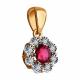 Золотая подвеска Diamant 51-230-01817-3 с бриллиантом и рубином