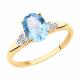Золотое кольцо Diamant 51-310-00216-1 с топазом и фианитом