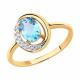 Золотое кольцо Diamant 51-310-00224-1 с топазом и фианитом