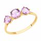 Золотое кольцо Diamant 51-310-00293-3 с аметистом