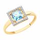 Золотое кольцо Diamant 51-310-00294-1 с топазом и фианитом