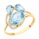 Золотое кольцо Diamant 51-310-00352-1 с топазом и фианитом