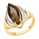 Золотое кольцо Diamant 51-310-00962-1 с фианитом и раухтопазом