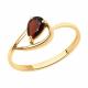 Золотое кольцо Diamant 51-310-00971-3 с гранатом