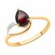 Золотое кольцо Diamant 51-310-00985-2 с фианитом и гранатом