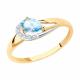 Золотое кольцо Diamant 51-310-01020-1 с топазом и фианитом