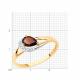 Золотое кольцо Diamant 51-310-01020-2 с фианитом и гранатом