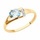 Золотое кольцо Diamant 51-310-01021-1 с топазом и фианитом
