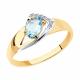 Золотое кольцо Diamant 51-310-01028-1 с топазом и фианитом