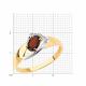 Золотое кольцо Diamant 51-310-01028-2 с фианитом и гранатом