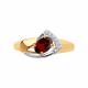 Золотое кольцо Diamant 51-310-01028-2 с фианитом и гранатом