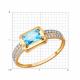 Золотое кольцо Diamant 51-310-01285-1 с топазом и фианитом