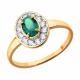 Золотое кольцо Diamant 51-310-01961-2 с топазом и изумрудом