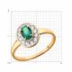 Золотое кольцо Diamant 51-310-01961-2 с топазом и изумрудом