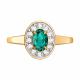 Золотое кольцо Diamant 51-310-01961-2 с топазом и изумрудом