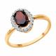 Золотое кольцо Diamant 51-310-02049-3 с фианитом и гранатом